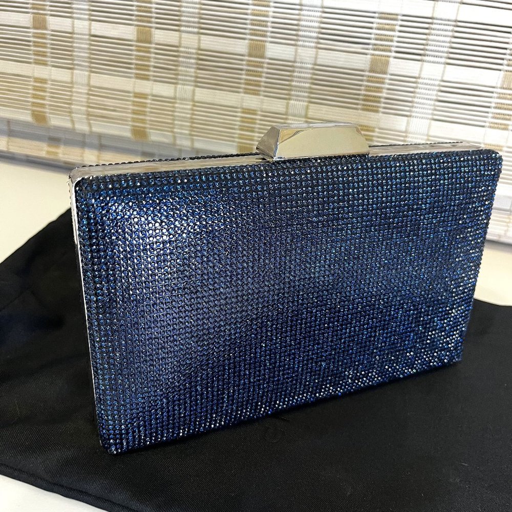 DESYRE NAVY-CRYSTAL CLUTCH